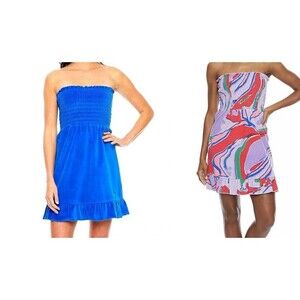 NWT JUICY COUTURE Sundress RUFFLE HEM Sleeveless BLUE SPLASH, For Beach / Pool